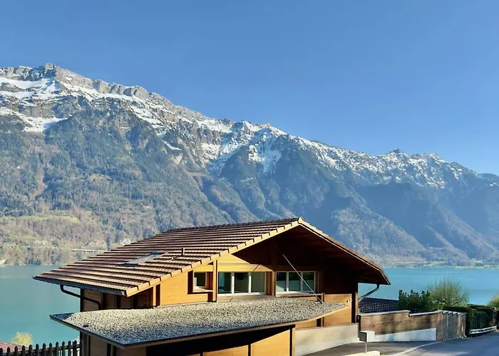 בקתה Luxury Lakeview With Ac & Near Interlaken Niederried bei Interlaken